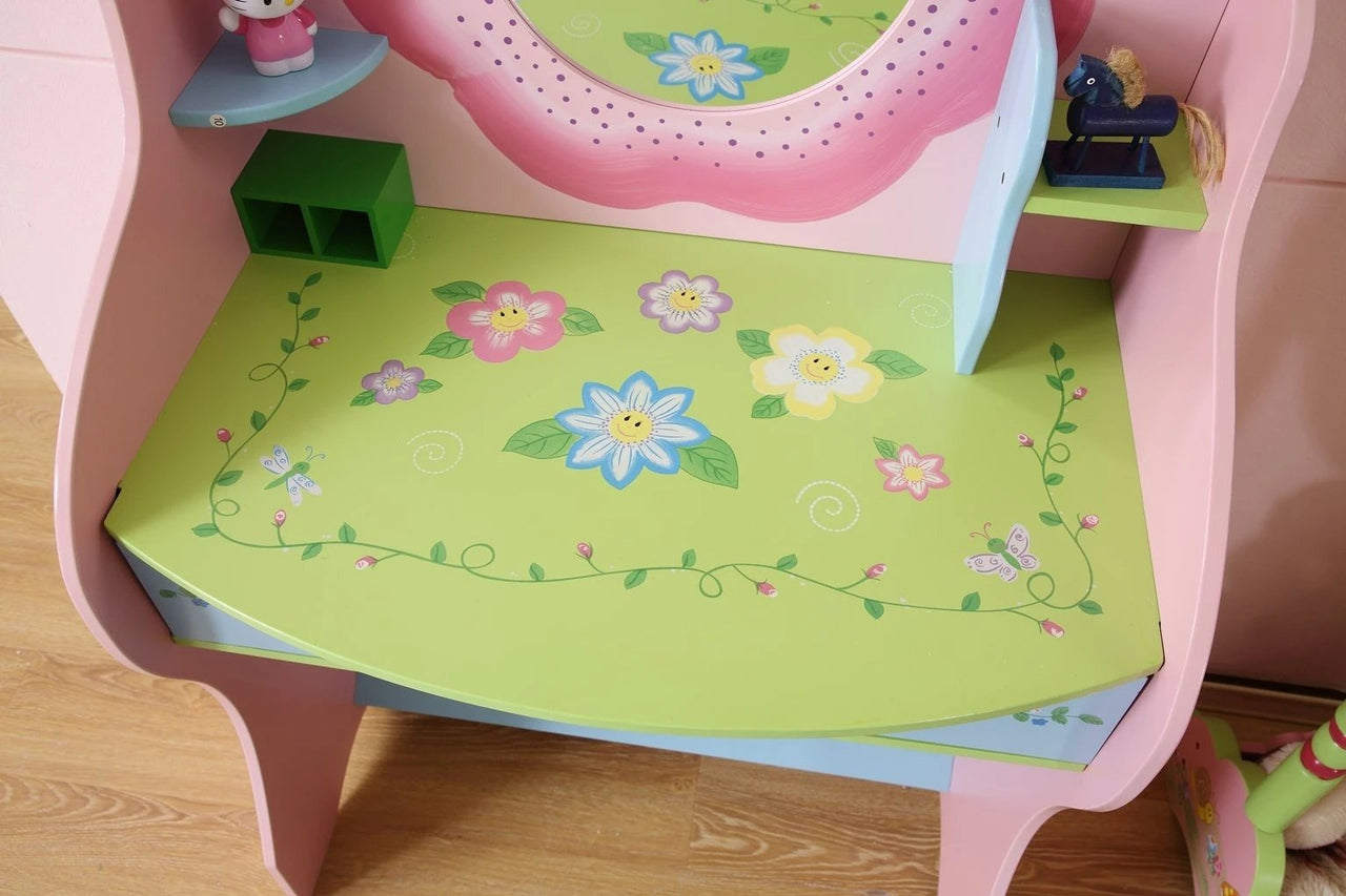 Kids Fairy Dressing Table with Chair - Casatrail.com