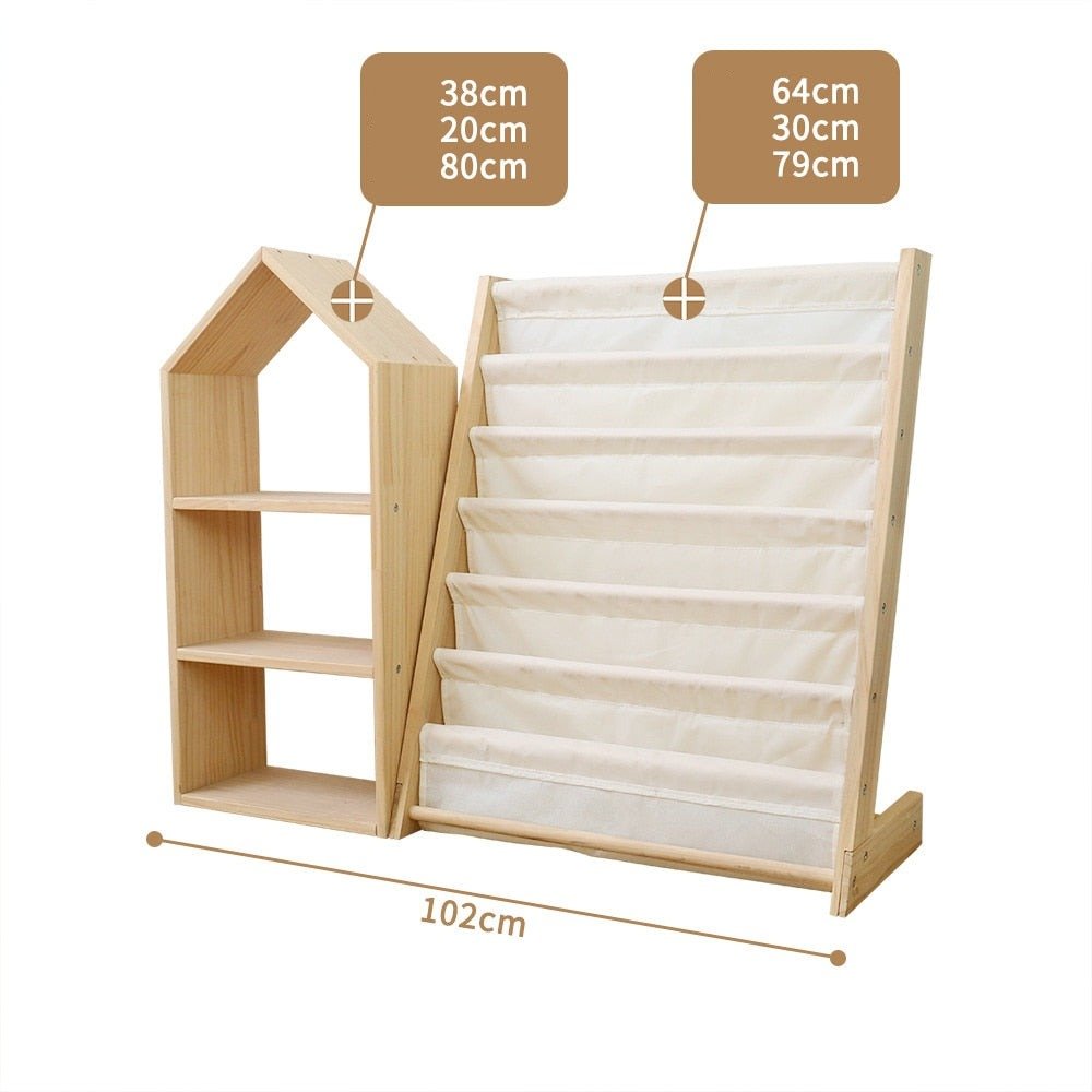 Kids Multi - layer Solid Wood Toy Storage Shelf - Casatrail.com