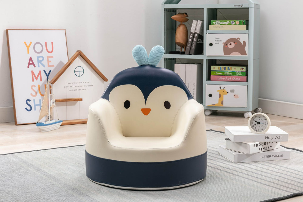 Kids Plush Chair - Blue Penguin - Casatrail.com