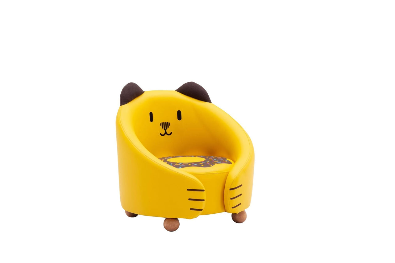 Kids Plush Chair - Yellow Cat - Casatrail.com