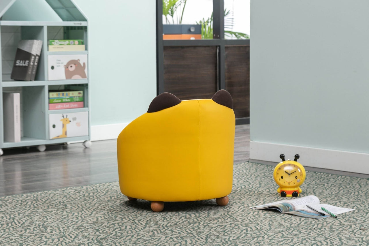 Kids Plush Chair - Yellow Cat - Casatrail.com