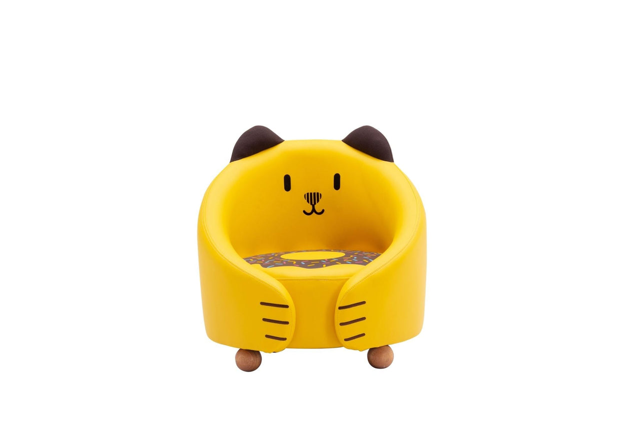 Kids Plush Chair - Yellow Cat - Casatrail.com