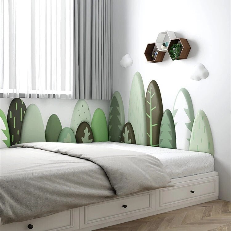 Kids Room Soft Headboard Wall Decor with Plants - Casatrail.com