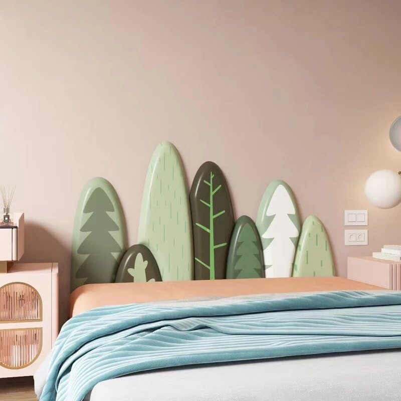 Kids Room Soft Headboard Wall Decor with Plants - Casatrail.com