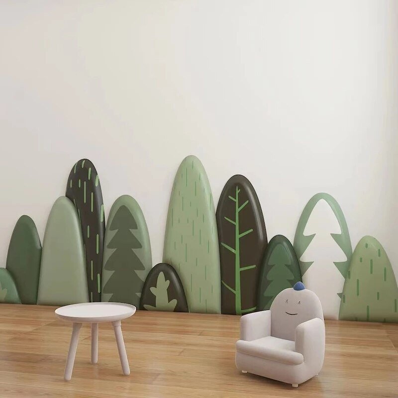 Kids Room Soft Headboard Wall Decor with Plants - Casatrail.com