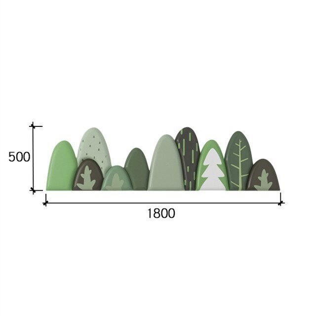 Kids Room Soft Headboard Wall Decor with Plants - Casatrail.com