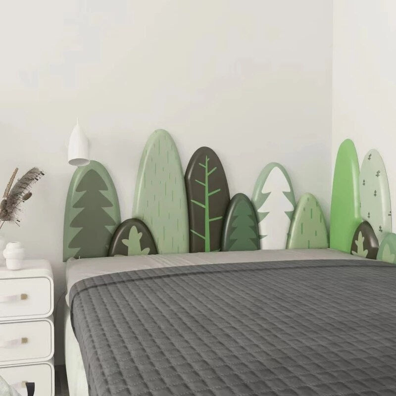 Kids Room Soft Headboard Wall Decor with Plants - Casatrail.com