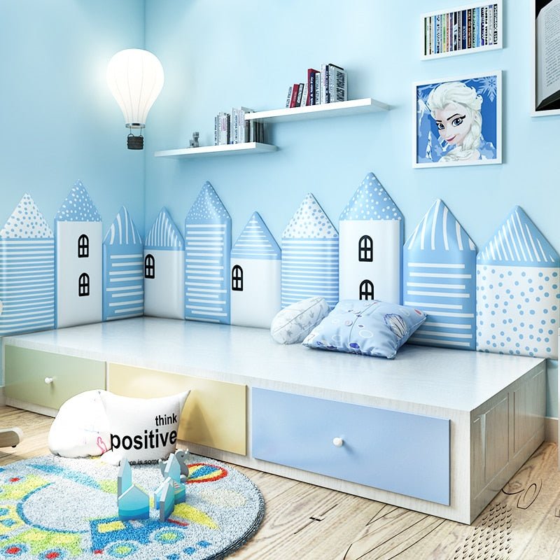 Kids Soft Bag Wall Sticker for Bedroom Decor with Anti - collision Headboard - Casatrail.com