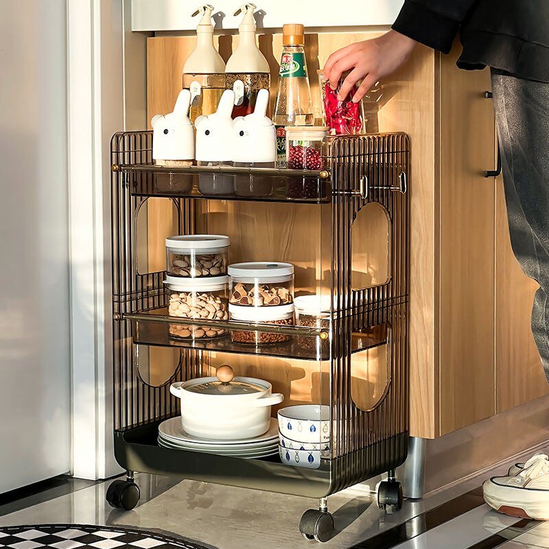 Kitchen Trolleys Bathroom Floor Storage Rack with Wheels - Casatrail.com