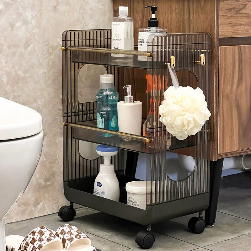 Kitchen Trolleys Bathroom Floor Storage Rack with Wheels - Casatrail.com