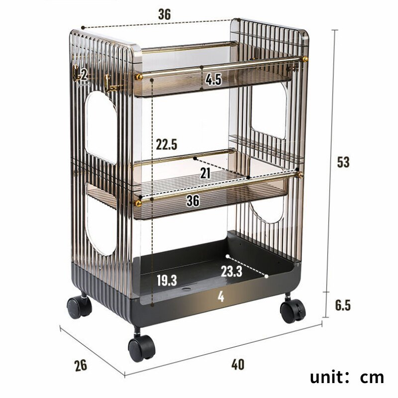 Kitchen Trolleys Bathroom Floor Storage Rack with Wheels - Casatrail.com