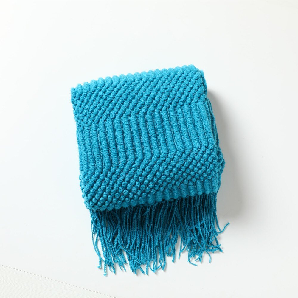 Knitted Blanket With Tassel - Casatrail.com