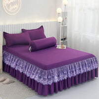 Thumbnail for Lace Drop Bed Skirt with Cotton Bedspread for Princess Room - Casatrail.com