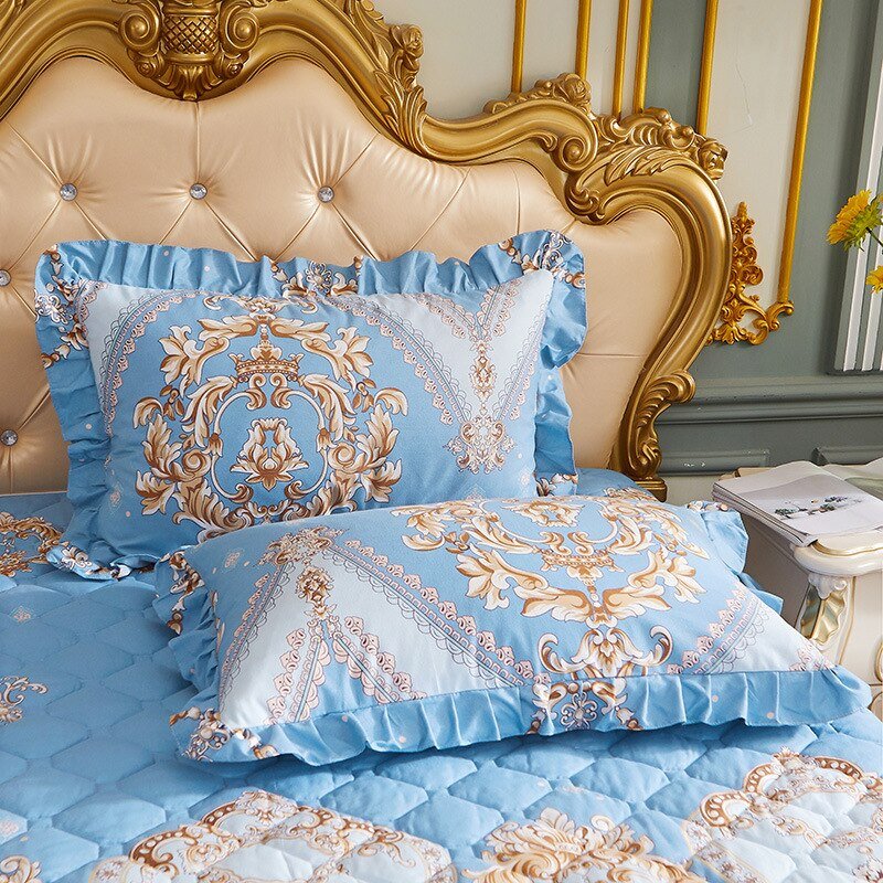 Lace Quilted Bed Skirt - Luxury King Size Bed Cover - Casatrail.com