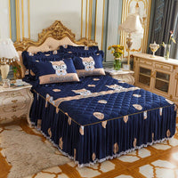 Thumbnail for Lace Quilted Bed Skirt - Luxury King Size Bed Cover - Casatrail.com