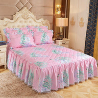 Thumbnail for Lace Quilted Bed Skirt - Luxury King Size Bed Cover - Casatrail.com