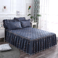 Thumbnail for Lace Quilted Bed Skirt - Luxury King Size Bed Cover - Casatrail.com