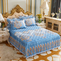 Thumbnail for Lace Quilted Bed Skirt - Luxury King Size Bed Cover - Casatrail.com