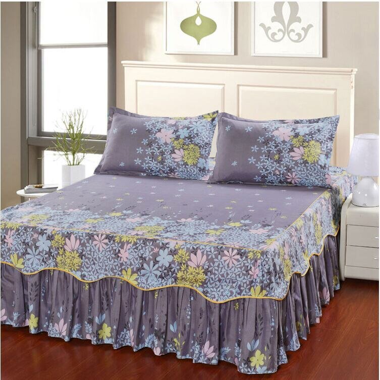 Lace Skirt Bed Sheet Set with Elastic Fitted Cover - Casatrail.com