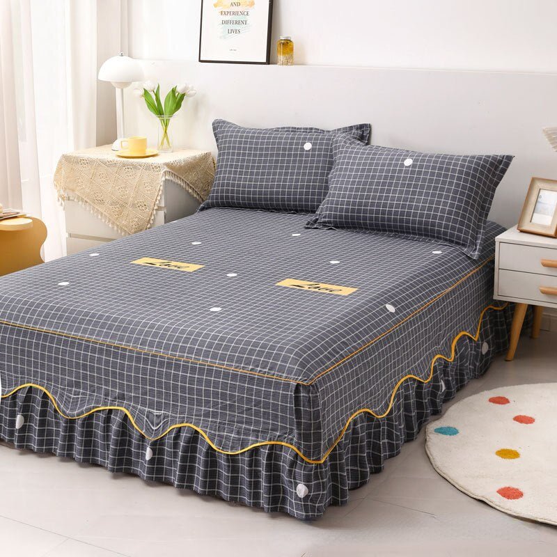 Lace Skirt Bed Sheet Set with Elastic Fitted Cover - Casatrail.com