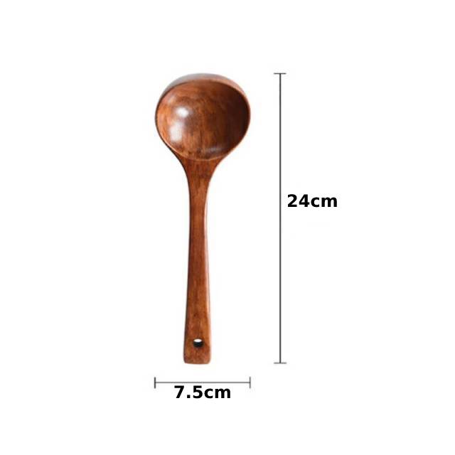 Large Wooden Ladle for Soup and Cooking Utensil - Casatrail.com