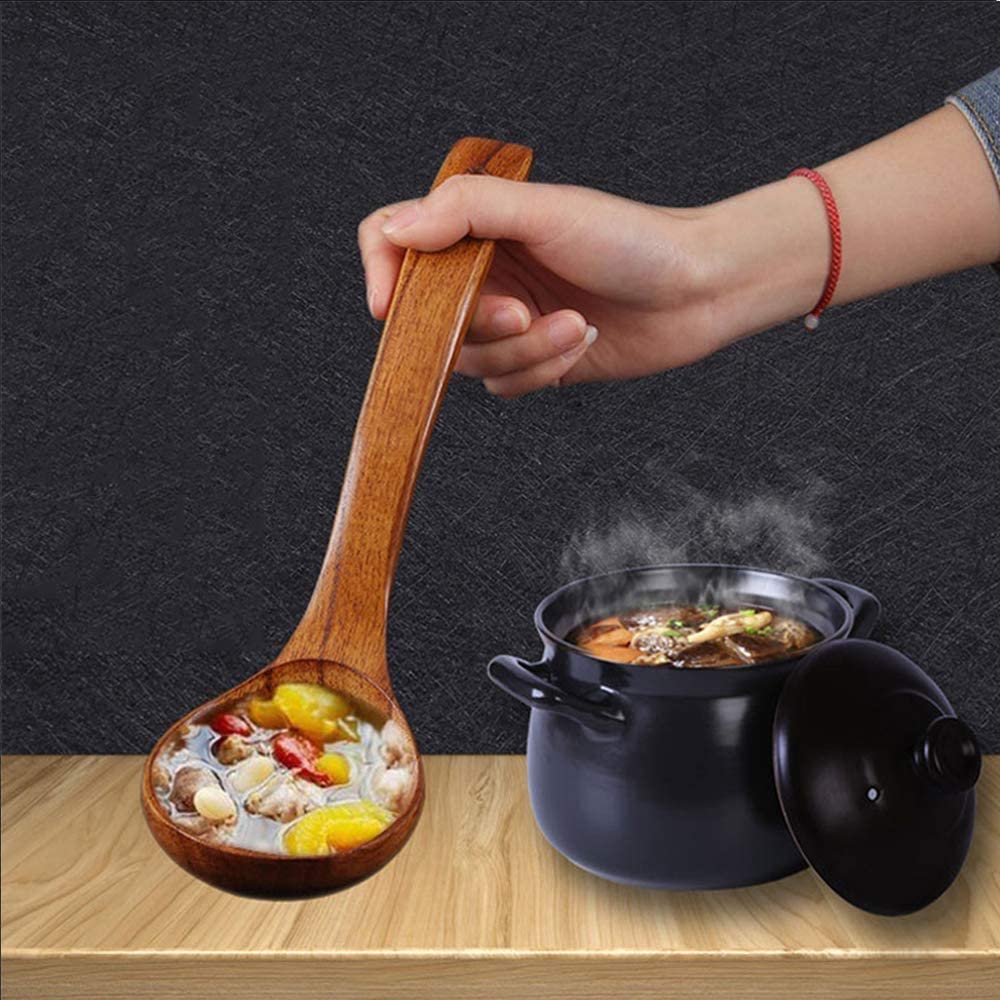 Large Wooden Ladle for Soup and Cooking Utensil - Casatrail.com