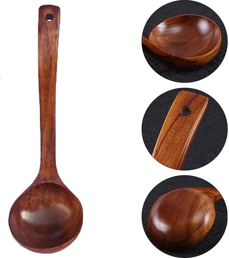 Large Wooden Ladle for Soup and Cooking Utensil - Casatrail.com