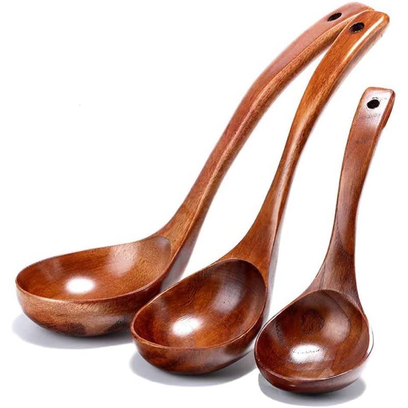 Large Wooden Ladle for Soup and Cooking Utensil - Casatrail.com