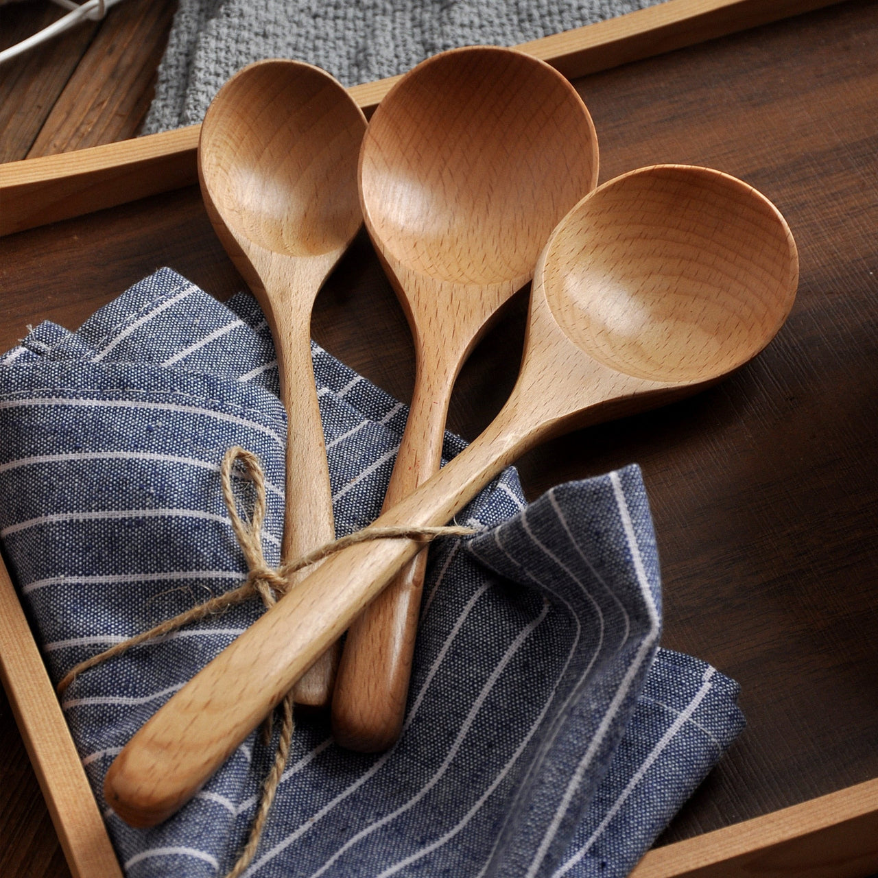 Large Wooden Soup Scoops with Long Handle - Casatrail.com