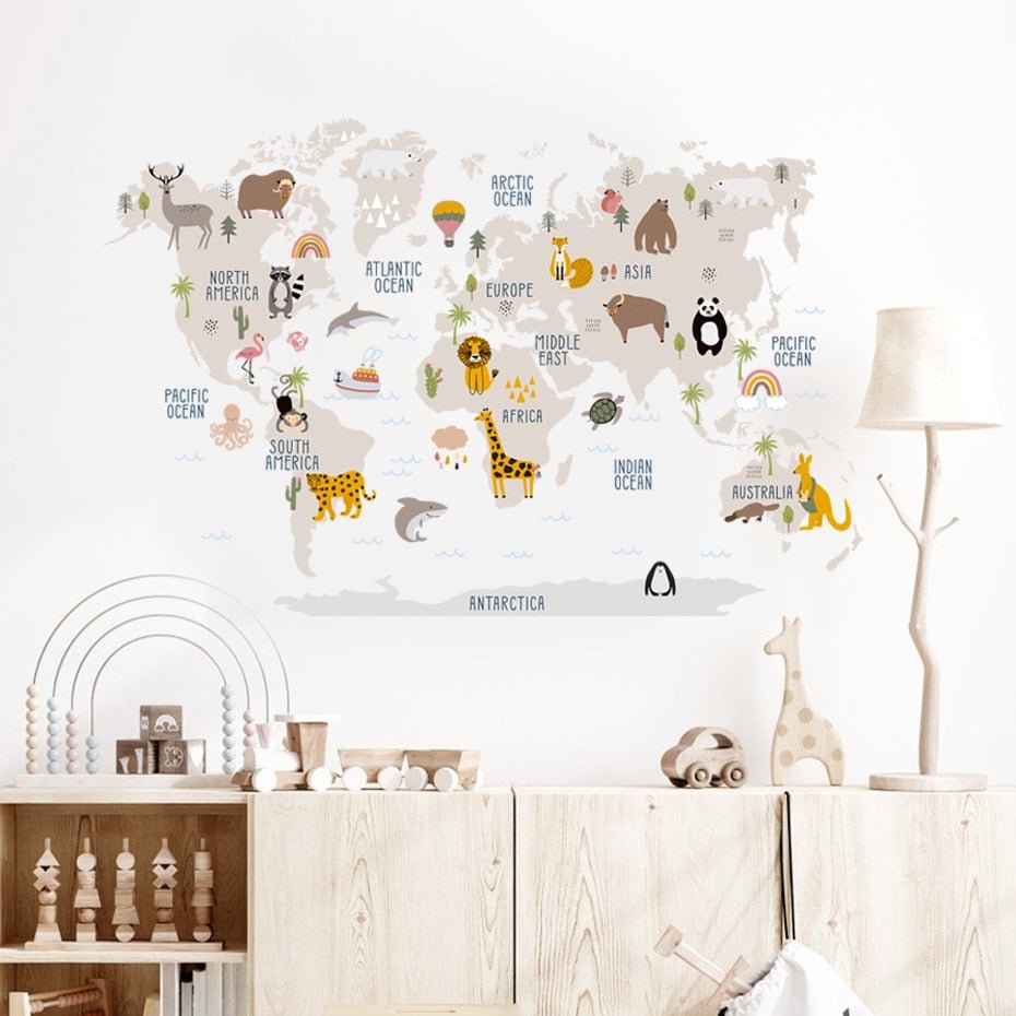 Large World Map Wall Stickers - Casatrail.com