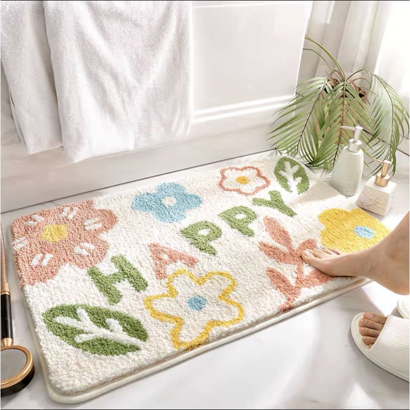 Latest Anti - Skid Bath Mat with Flower Pattern for Bathroom - Casatrail.com