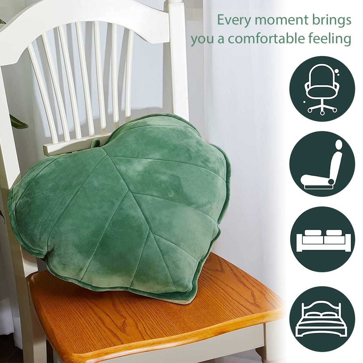 Leaf Shaped Plush Backrest Pillow for Sofa and Chair - Casatrail.com