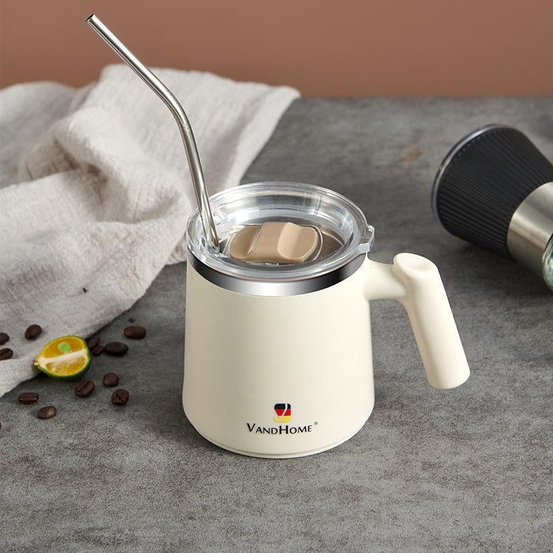 Leakproof Stainless Steel Coffee Mug with Straw 480ml - Casatrail.com