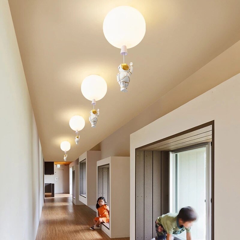 LED Astronaut Balloon Pendant Lights Children Nursery Decor - Casatrail.com