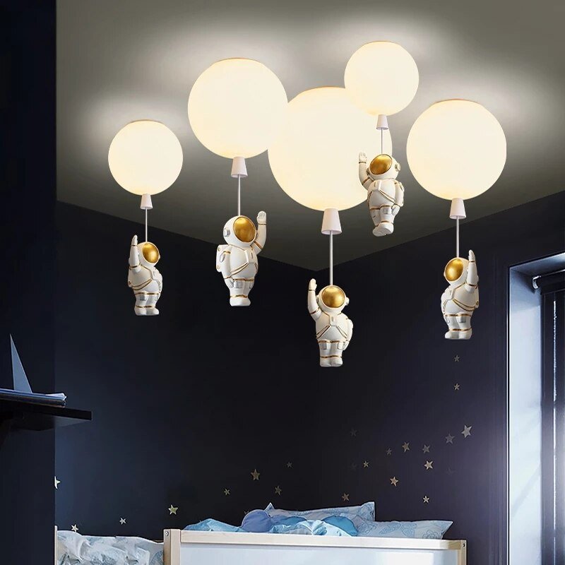 LED Astronaut Balloon Pendant Lights Children Nursery Decor - Casatrail.com