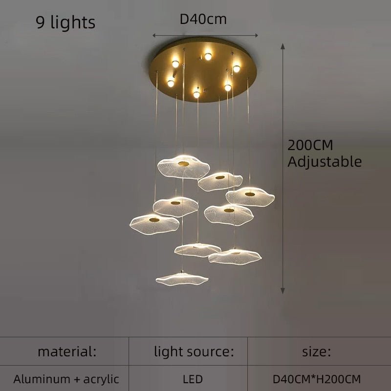 LED Chandelier Golden Designer - Casatrail.com