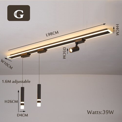 LED Chandelier with Track Ceiling Light - Casatrail.com