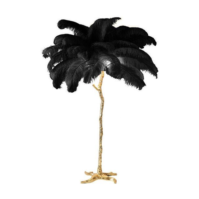 LED Floor Lamp Ostrich Feather Resin Design - Casatrail.com