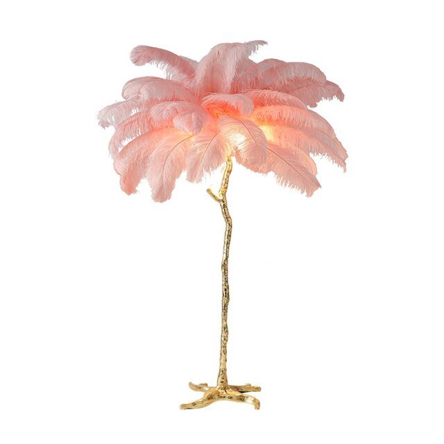 LED Floor Lamp Ostrich Feather Resin Design - Casatrail.com