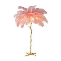 Thumbnail for LED Floor Lamp Ostrich Feather Resin Design - Casatrail.com