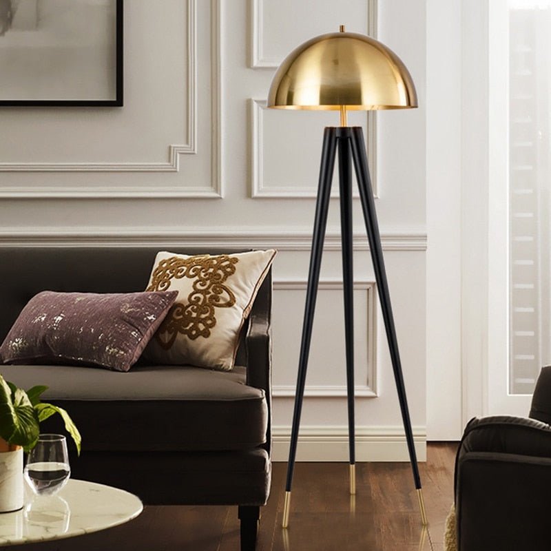 LED Floor Lamps: Stylish Gold - Black Fixture - Casatrail.com