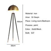 Thumbnail for LED Floor Lamps: Stylish Gold - Black Fixture - Casatrail.com