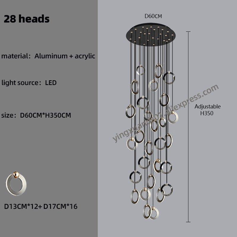 LED Modern Straircase Chandelier - Casatrail.com