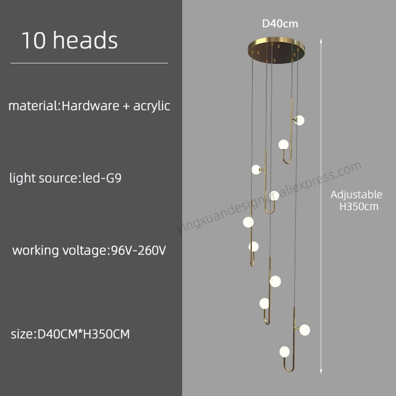 LED Pendant Lamp for Spiral Staircase Lighting - Casatrail.com