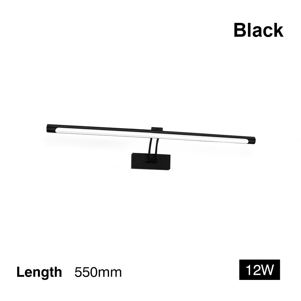 Led Wall Lamp Black Silver Bathroom Mirror Light - Casatrail.com