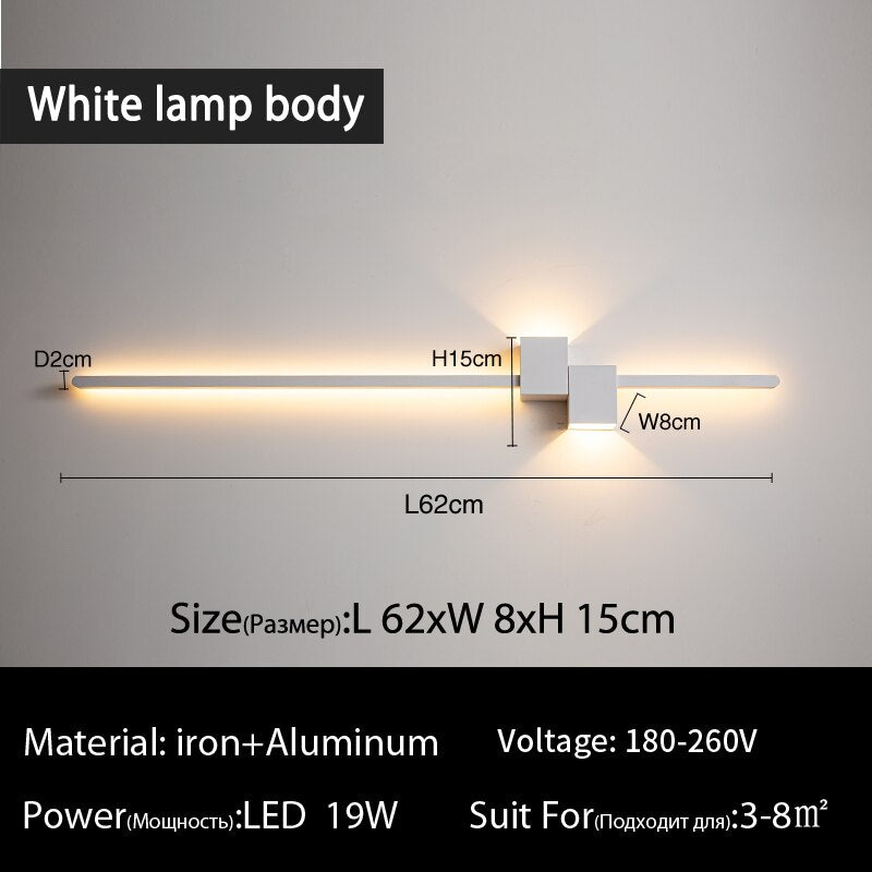 LED Wall Lamp - Minimalist Black White Decorative Lighting - Casatrail.com