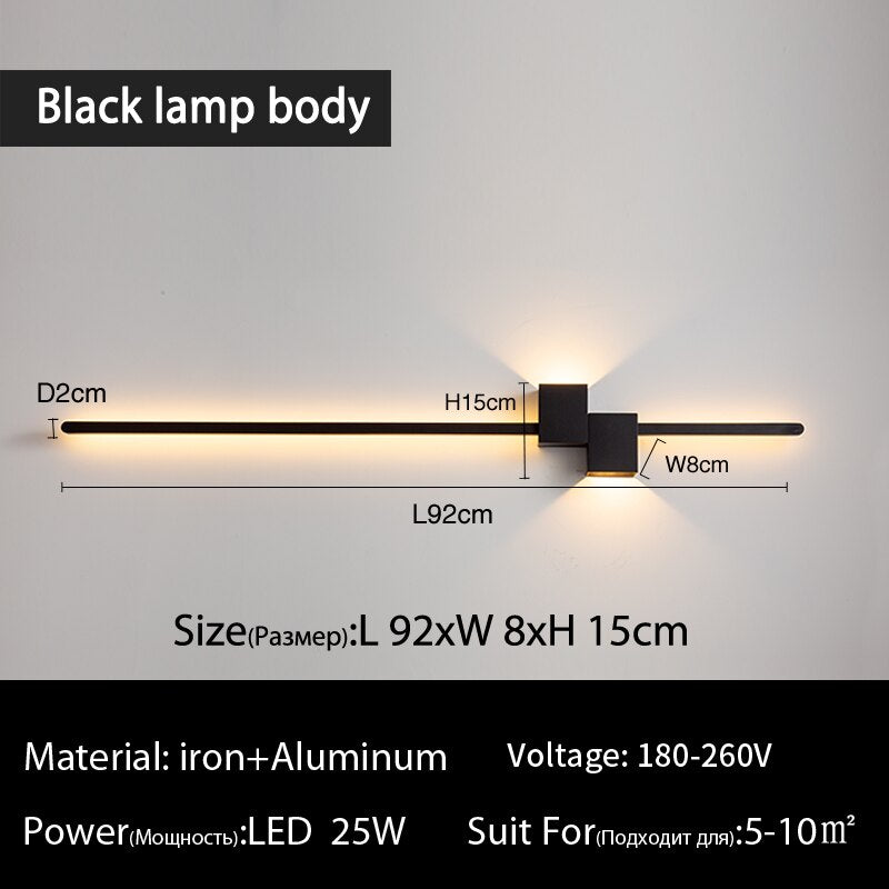 LED Wall Lamp - Minimalist Black White Decorative Lighting - Casatrail.com