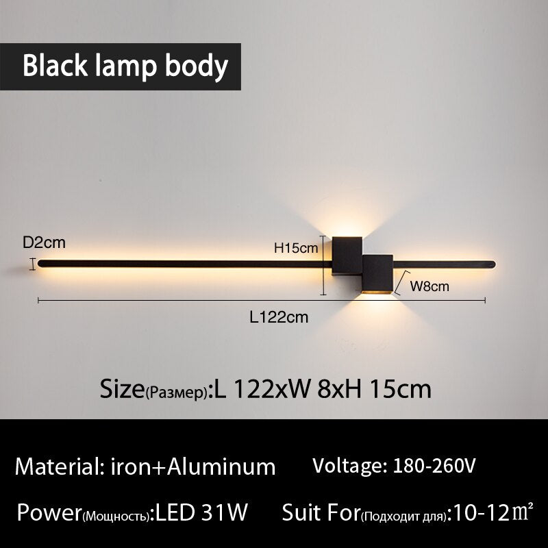 LED Wall Lamp - Minimalist Black White Decorative Lighting - Casatrail.com