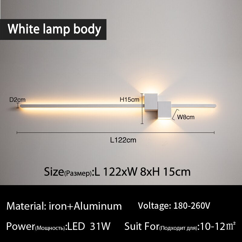 LED Wall Lamp - Minimalist Black White Decorative Lighting - Casatrail.com