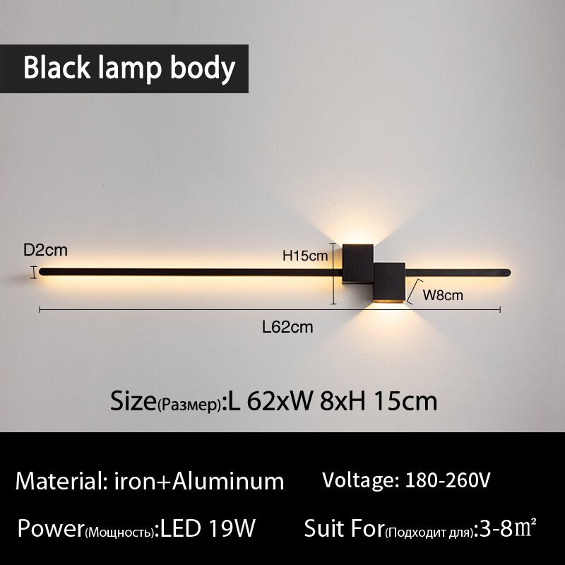 LED Wall Lamp - Minimalist Black White Decorative Lighting - Casatrail.com